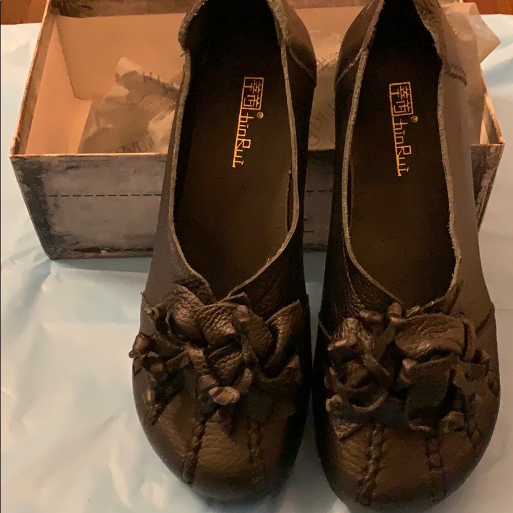 Black Leather Flat